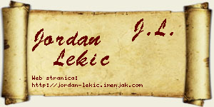 Jordan Lekić vizit kartica